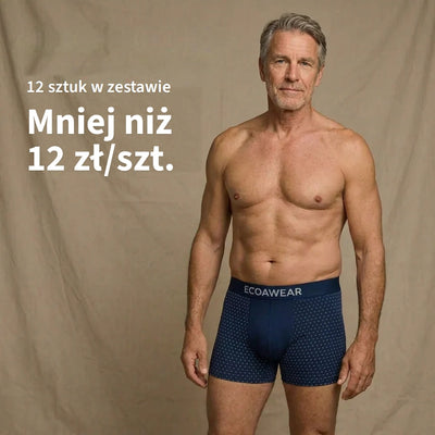 ECOAWEAR® – bambusowe bokserki męskie, zestaw 12 sztuk
