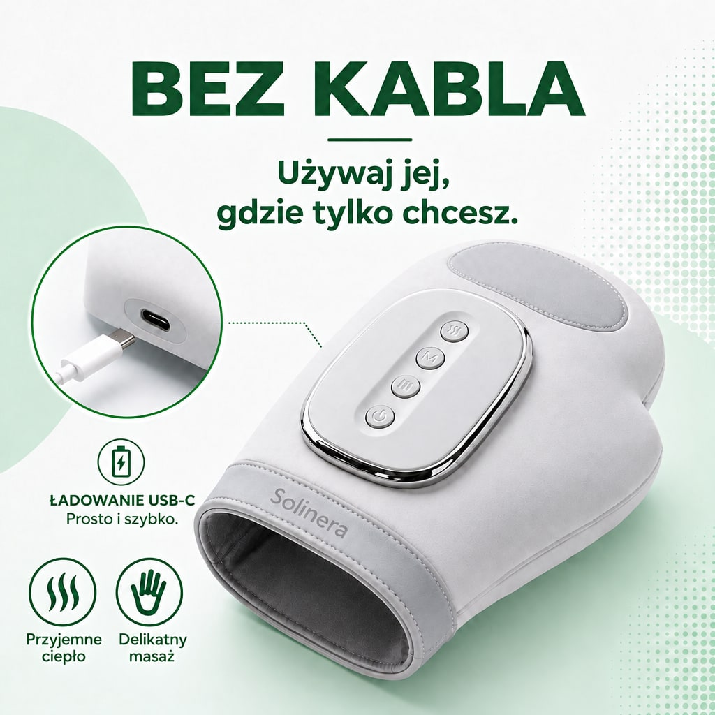 Bezprzewodowa rękawica Solinera z ładowaniem przez USB-C